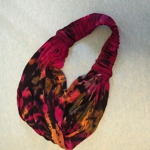 Pink and Black tie dyed headband